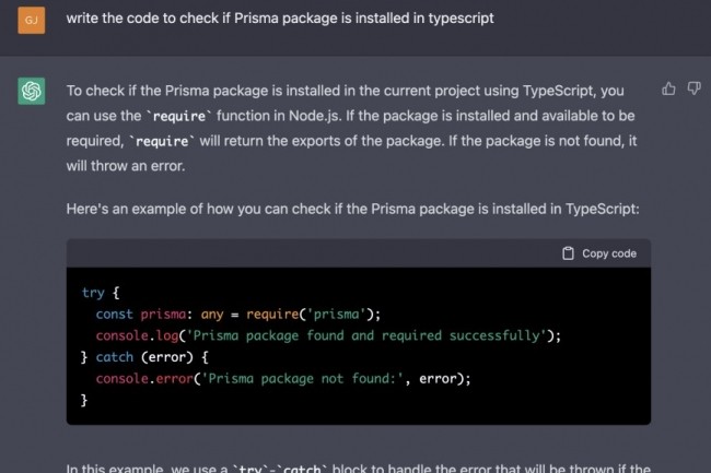 Déjà utilisé pour écrire du code, ChatGPT peut aussi l'être pour en corriger. (crédit : D.R.)