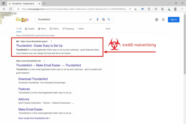 Plusieurs liens promus par Google Search concernant des programmes pour Mac téléchargent en fait des malwares. (Crédit Photo: Abuse.ch) 