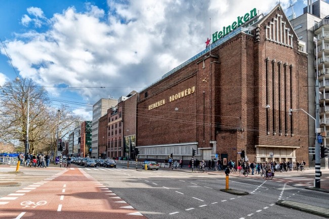 La plus ancienne brasserie de Heineken a été construite en 1867 dans le quartier du Pijp à Amsterdam. (Crédit : Heineken)