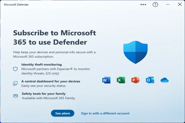 Microsoft va installer automatiquement l'application Defender lors de l'installation ou de la mise à jour de Microsoft 365. (Crédit Photo : Microsoft)