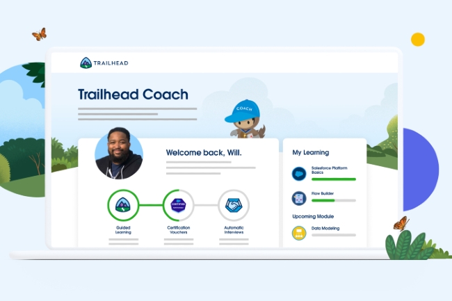 Les parcours personnalisés Trailhead Coach devraient accompagner des publics en difficultés à se former aux technologies Salesforce et à postuler auprès de son écosystème