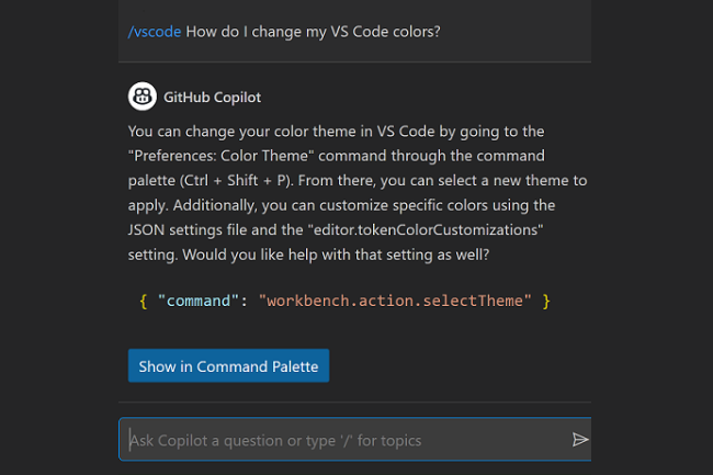 Microsoft commence  tester les fonctionnalits de chat Copilot de GitHub dans Visual Studio Code. (Crdit Photo: Microsoft)