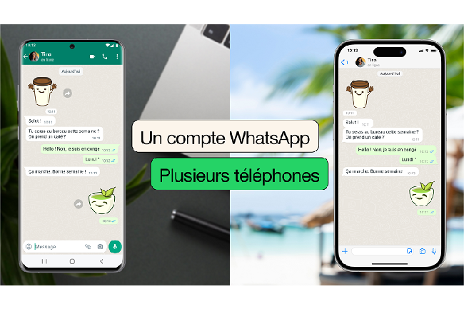 En associant WhatsApp à plusieurs téléphones, la firme veut faciliter l'expérience de messagerie. (Crédit : WhatsApp)