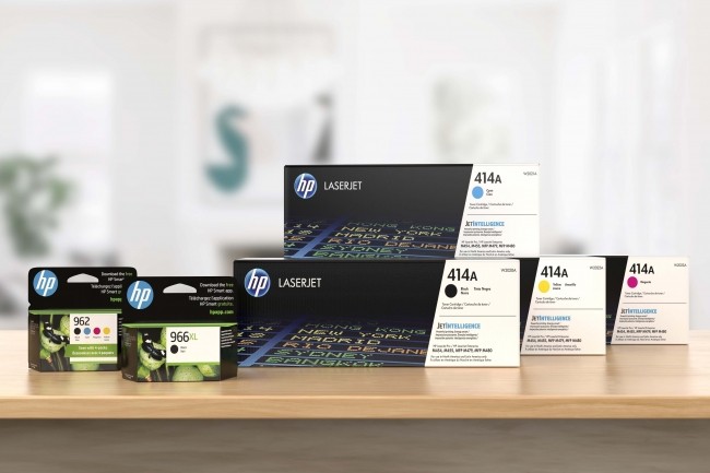 HP force ses utilisateurs à acheter de l'encre et du toner HP d'origine pour certains de ses modèles d'imprimantes, incluant les modèles Dynamic Security et HP+. (Crédit : HP)