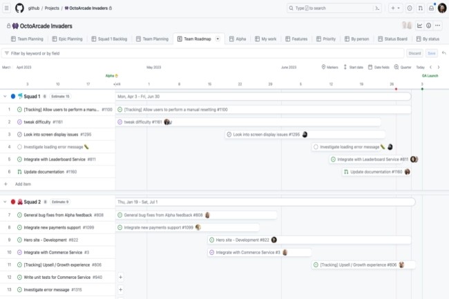 GitHub a prsent une roadmap chronologique dans Projects  destination des dveloppeurs. (Crdit Photo : GitHub)