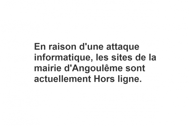 Le site de la mairie d'Angoulme tait hors ligne aprs une cyberattaque. (Crdit : mairie Angoulme)