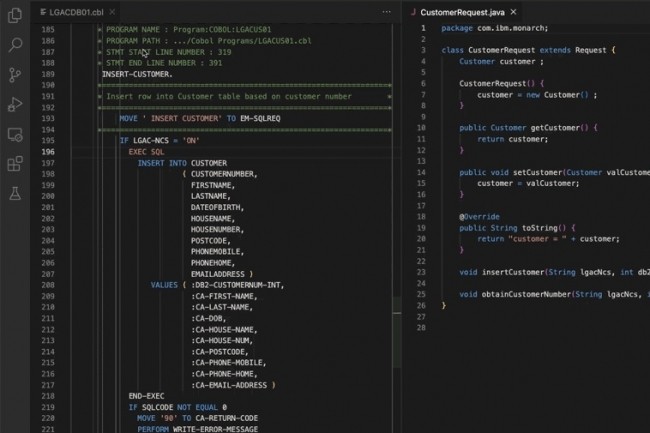 Watsonx Code Assistant for Zexploitel'IA gnrative et des outils automatiss pour acclrer le portage des applications mainframe de Cobol vers Java.