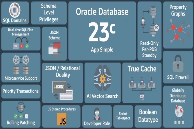 Oracle a prsent les volutions de Database 23c avec notamment la fonction AI Vector Search. (Crdit Photo : Oracle)