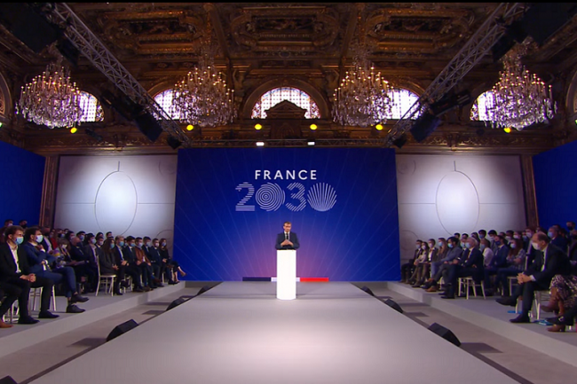 Emmanuel Macron a prsent ce 12 octobre 2021  l'Elyse le plan France 2030 avec  la cl un investissement global de 54 milliards d'euros. (Crdit : DR)