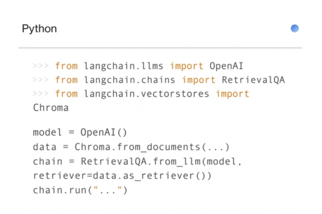 Les composants de LangChain sont facilement changeables. Ici, un exemple avec OpenAI que l'on peut changer avec Anthropic, Cohere et bien d'autres. (Crdit : LangChain)