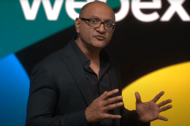 L'assistant d’IA de Webex,dont Jeetu Patel est vice président exécutif et directeur général des activités sécurité et collaboration de Cisco, sera disponible avant la fin de cette année. (crédit : Cisco)