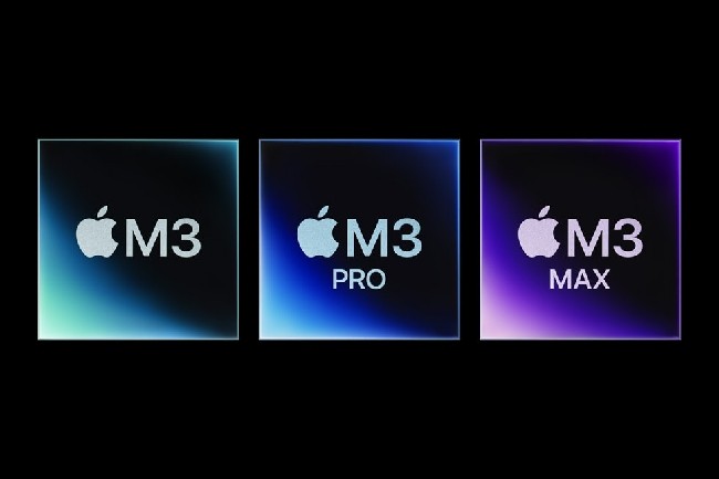 Apple a levé le voile sur les puces M3, M3 Pro et M3 Max à l'occasion de son événement Scary Fast. C'est la première fois que le firme présente trois puces en même temps. (Crédit : Apple)