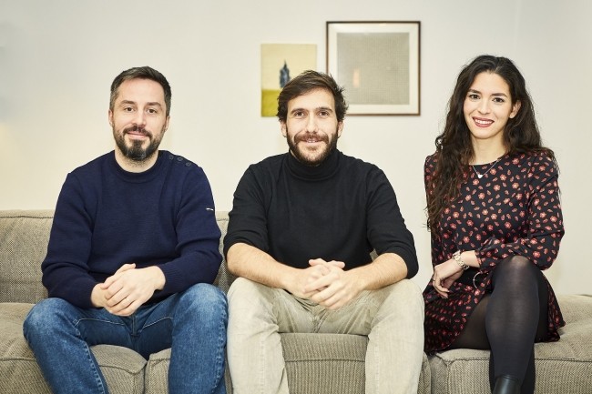 Les fondateurs de Pivot (de gauche à droite) Romain Libeau DG, Marc-Antoine Lacroix président et Estelle Giuly directrice technique ont fondé la start-up en 2023. (Crédit : Pivot)
