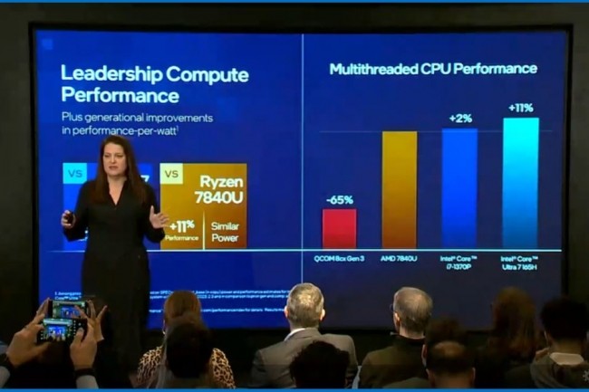 Dans ses benchmarks maison, Intel est bien sr toujours devant les puces concurrentes (Crdit S.L.)