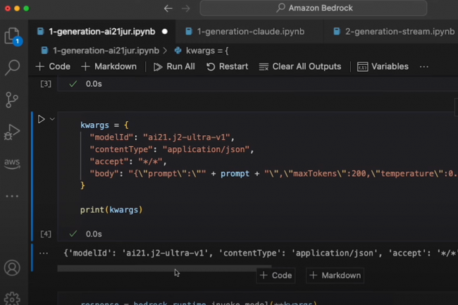 Les dveloppeurs ont la possibilit d'intgrer des modles de fondation dans leur code avec Amazon Bedrock. (crdit : AWS)