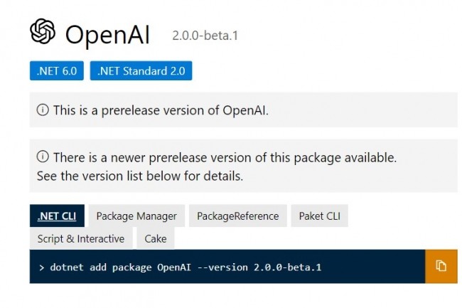 OpenAI .NET API est disponible sur GitHub et maintenue  jour avec les dernires fonctions d'OpenAI, a fait savoir Microsoft.
