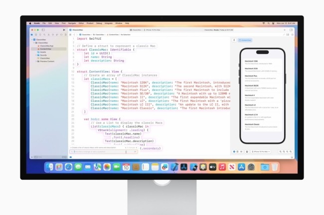 Apple injecte de la complétion de code dans Xcode 16