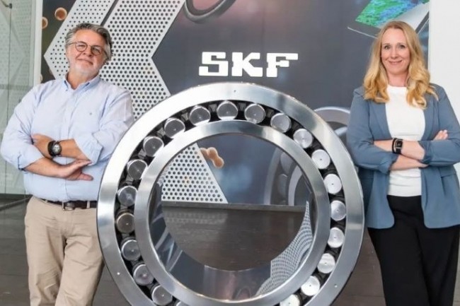 Le DSI de SKF, Pedro de Freitas, et la responsable de l'ingnierie numrique et de l'innovation, Maria Stranne. (Photo : SKF)