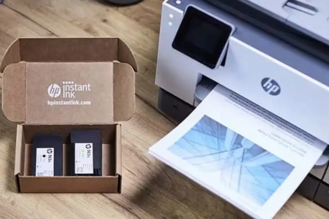 D'abord propos aux particuliers, le services Instant Ink avait t tendu aux PME  l't 2022. (Crdit photo : HP)