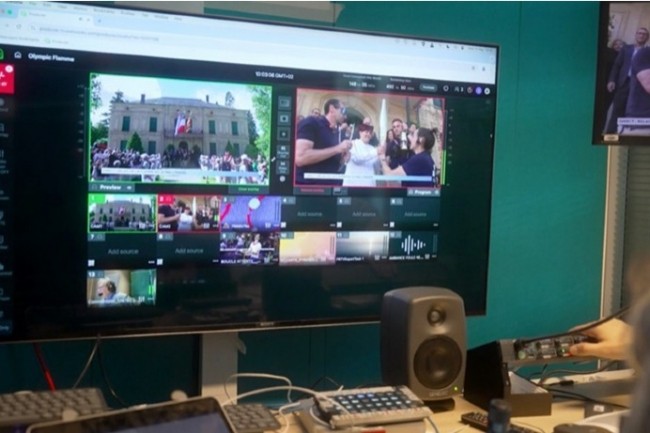 France Tlvisions traite les flux vidos capts sur le parcours de la flamme olympique depuis son sige, via des solutions cloud. (Photo : France Tlvisions)