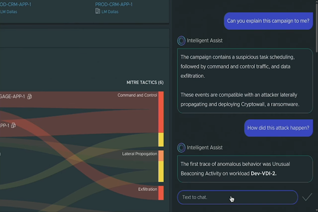 Le projet Cypress de VMware apporte de la GenAI au module de cyberscurit vDefend au sein de VCF. (Crdit Photo: VMware)