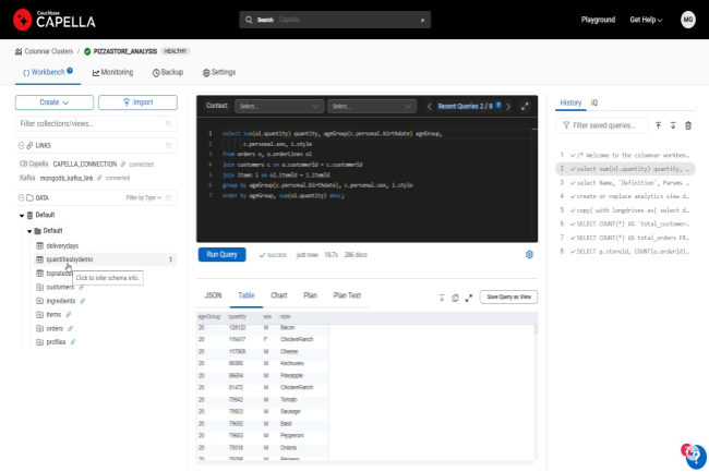 Capella sur AWS de Couchbase supporte les données en colonnes