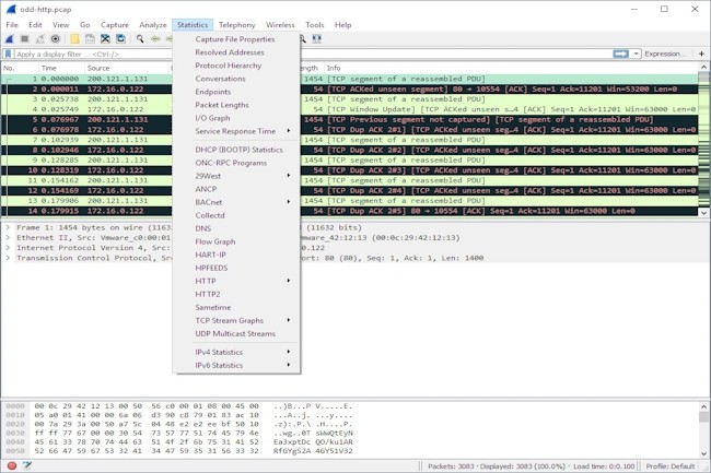 Les amliorations apportes par Wireshark 4.4.0 aux dialogues de graphiques, aux filtres d'affichage et aux colonnes personnalises. (Crdit Wireshark)