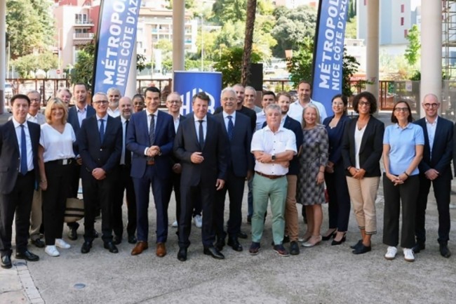 Tawhid Chtioui, prsident-fondateur d'Aivancity avec  sa gauche Christian Estrosi, prsident de la mtropole Nice Cte d'Azur lors de linauguration de  l'cole de l'IA et de la data  Nice (Crdit : Mtropole NCA)