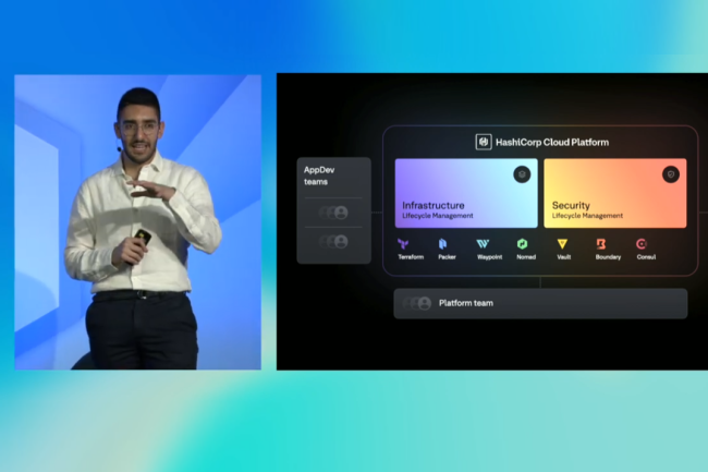 Armon Dadgar, CTO de Hashicorp, a prsent les volutions de Terraform, de Vault et de Boundary lors de son vnement annuel,  Boston cette anne. (Crdit Photo : Hashicorp) 
