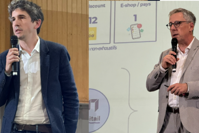 A l'occasion du salon Big Data & IA, Arnaud Grojean ( G), european chief data and analytics officer, et Franois Morand ( D), directeur mtiers au sein de la digital factory de Carrefour, ont dtaill le projet d'optimisation du process de dcision des promotions catalogue. (Photos : ED)