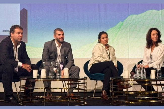 Aldrick Zappellini, directeur data groupe et chief data officer groupe Crdit Agricole, Chadi Hantouche, partner Wavestone, Laurence Hadj, group data protection director de Doctolib et Galle Valle, CDO, Galeries Lafayette  Big Data & IA 2024 (photo ED)