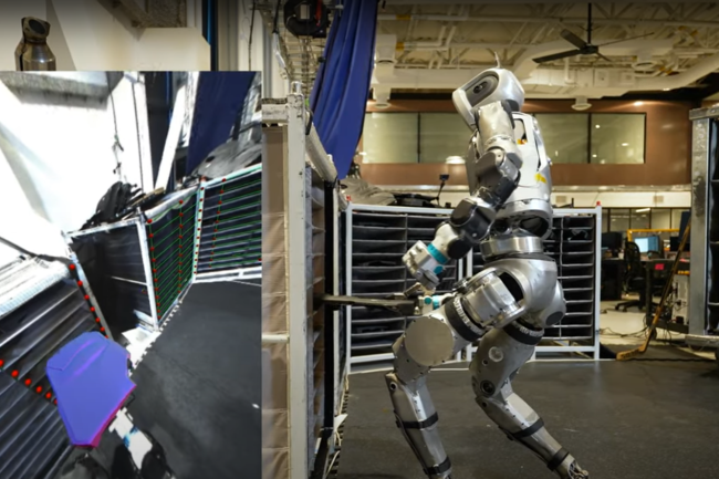 Le robot Atlas de Boston Dynamics gagne en autonomie pour raliser des tches de picking dans les entrepts. (Crdit Photo: Boston Dynamics)