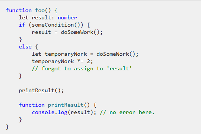 La dernire version de TypeScript propose la vrification des variables non encore initialises. (Crdit Photo : Microsoft)