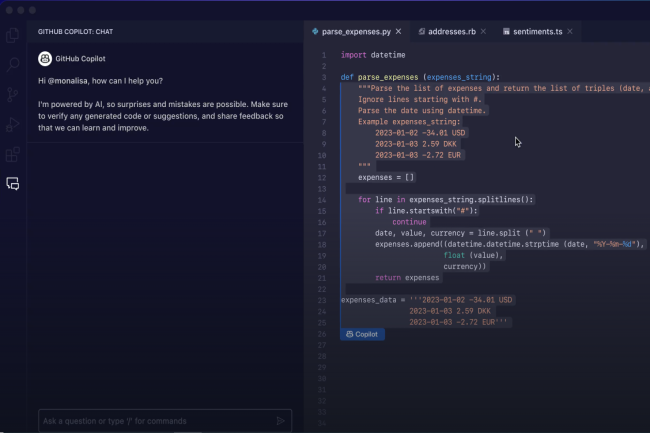 GitHub a prsent une version gratuite de Copilot, outil de gnration de code  base d'IA. (Crdit Photo : GitHub)