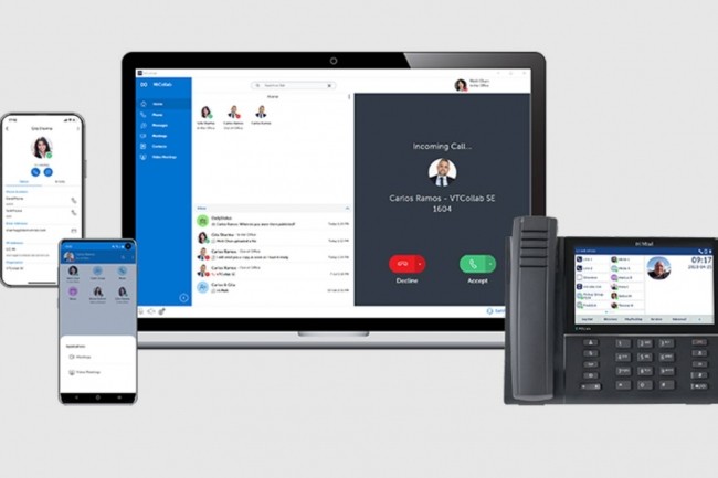 La solution MiCollab proposant des outils voix, vido, messagerie instantane, SMS, confrence web et collaboration est touche par des failles. (crdit : Mitel)