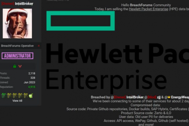 IntelBroker revendique un second piratage de HPE