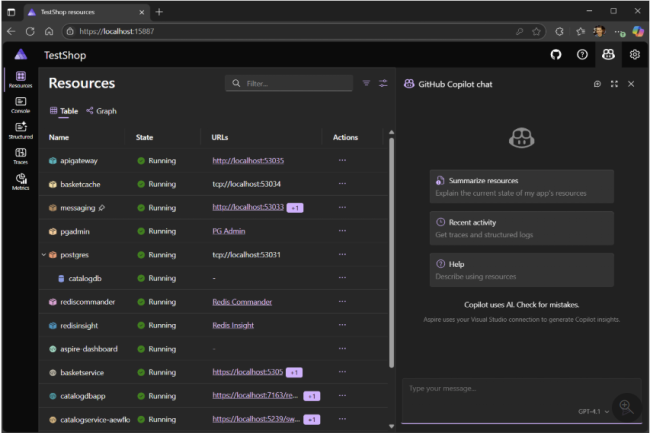 .NET Aspire enrôle GitHub Copilot pour le débogage