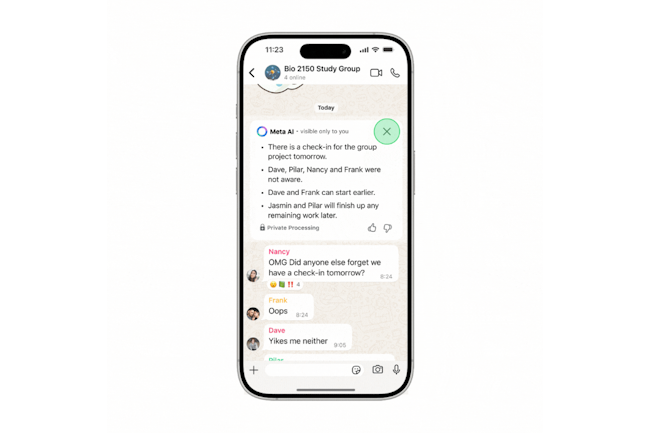 Meta sécurise les résumés des messages non lus de WhatsApp