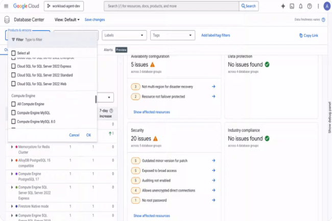 Google Cloud étend la surveillance de Database Center
