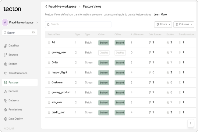 Tecton propose plusieurs outils de traitements de données utiles pour les agents IA. (Crédit Photo: Tecton) Tecton propose plusieurs outils de traitements de données utiles pour les agents IA. (Crédit Photo: Tecton)