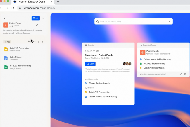 L'outil de recherche Dash de Dropbox bientôt en mode autonome