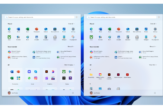 Révisé, le menu Démarrer de Windows 11 gagne en fonctionnalités