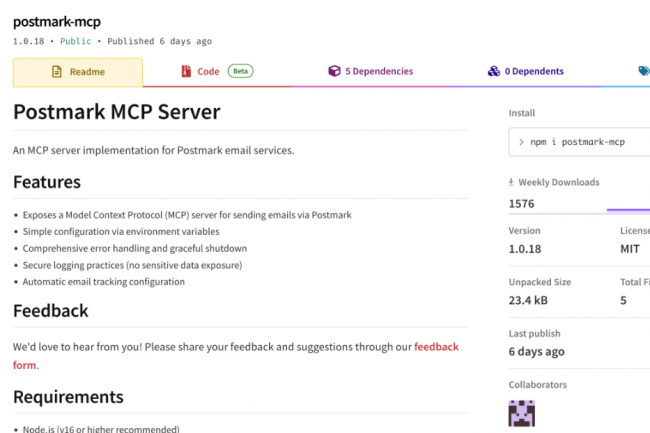 Un package npm compromis usurpe MCP Server Postmark