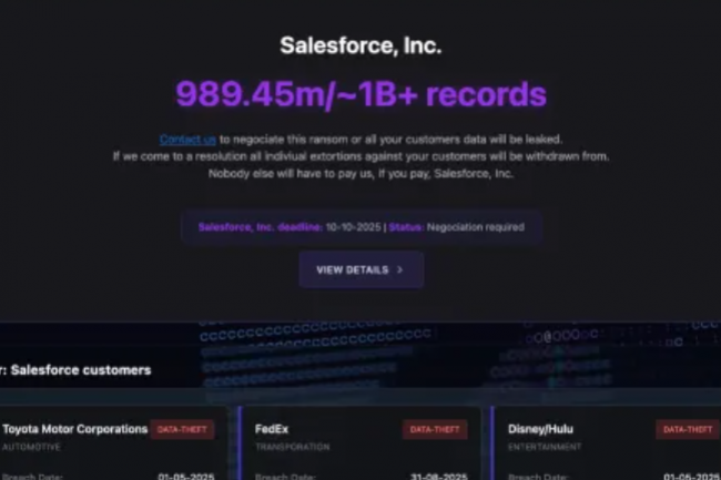 ShinyHunter monnaye 1 milliard de données Salesforce volées