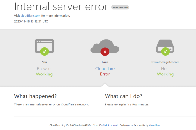Une panne de Cloudflare perturbe le web