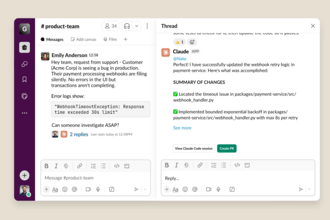 Anthropic accélère l'intégration de Claude Code dans Slack. (Crédit Anthropic) Anthropic accélère l'intégration de Claude Code dans Slack. (Crédit Anthropic)