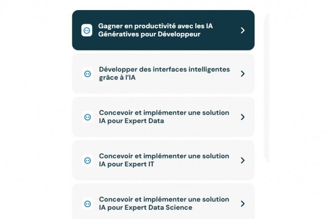 L’offre de formation en IA co-développée par Microsoft France et Simplon vise des professionnels du développement informatique, des infrastructures et des data. (Crédit : Simplon) L’offre de formation en IA co-développée par Microsoft France et Simplon vise des professionnels du développement informatique, des infrastructures et des data. (Crédit : Simplon)