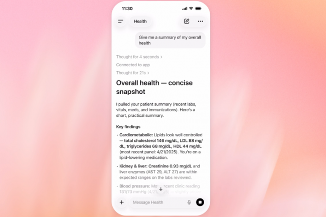 OpenAI greffe des donn�es de sant� dans ChatGPT