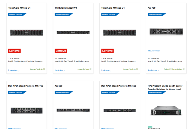 Microsoft propose plusieurs systèmes compatibles avec Azure Local en mode déconnecté. (Crédit Microsoft) Microsoft propose plusieurs systèmes compatibles avec Azure Local en mode déconnecté. (Crédit Microsoft)