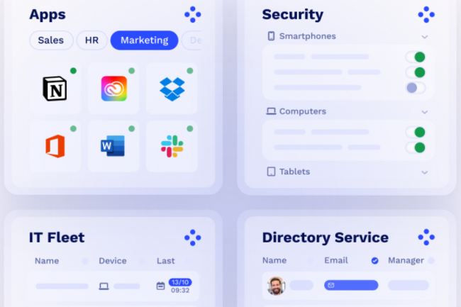 Bravas propose une administration unifiée et simplifiée des postes de travail (Apple Mac OS/IoS, Google Android/Chrome OS et Microsoft Windows) et des identités. (Crédit Bravas) Bravas propose une administration unifiée et simplifiée des postes de travail (Apple Mac OS/IoS, Google Android/Chrome OS et Microsoft Windows) et des identités. (Crédit Bravas)